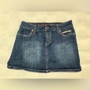 Hydraulic Vintage Y2K Pleated Denim Mini Skirt